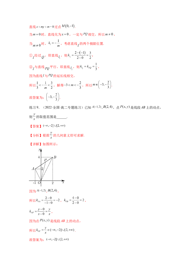 专题9.1直线的方程（解析版）_02高考数学_新高考复习资料_2024年新高考资料_一轮复习资料_完备战2024年新高考数学一轮复习题型突破精练（新高考）_专题9.1+直线的方程