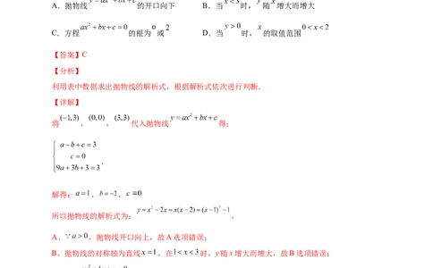 第二章二次函数（提分小卷）-单元测试九年级数学下册尖子生选拔卷（北师大版）（解析版）_北师大初中数学_9下-北师大版初中数学_05习题试卷_2单元试卷_单元测试（第1套）