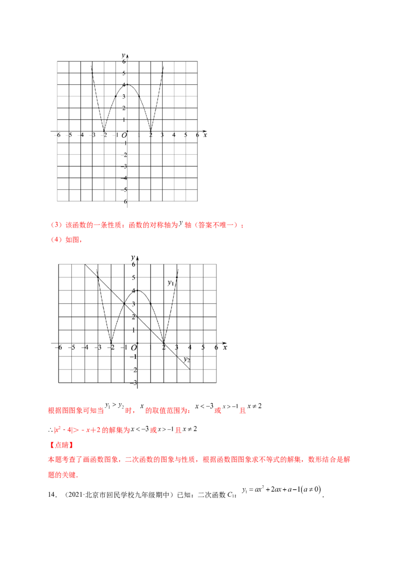 第二章二次函数（提分小卷）-单元测试九年级数学下册尖子生选拔卷（北师大版）（解析版）_北师大初中数学_9下-北师大版初中数学_05习题试卷_2单元试卷_单元测试（第1套）