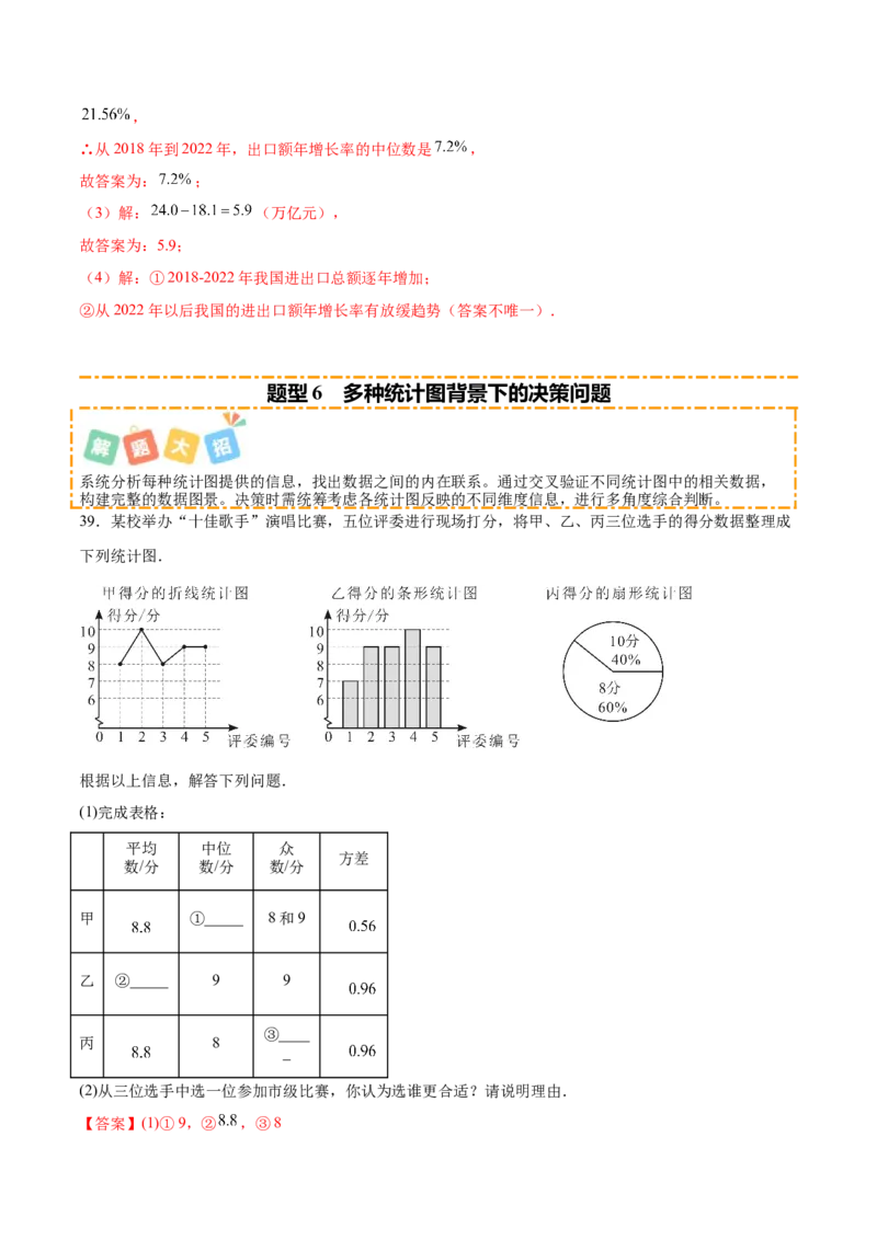 培优02数据分析的实际应用类型题（6大题型）（专项训练）（北师大2024）（解析版）_北师大初中数学_8上-北师大版初中数学_初中数学北师大8上-2025秋季新版_第二套推荐25_07习题试卷