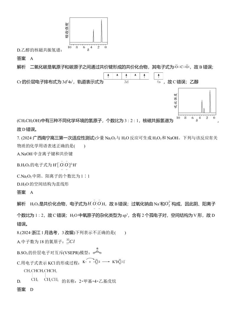 专题一　选择题专攻1　表示物质组成与结构的化学用语淘宝店：红太阳资料库_05高考化学_2025年新高考资料_二轮复习_2025年高考化学大二轮_2025化学二轮复习