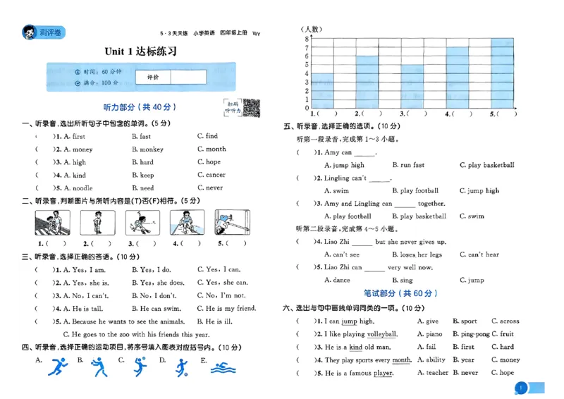25四上53测评卷_25秋小学语数英1-6年级《53天天练》合集_25秋53天天练外研四年级上完整版