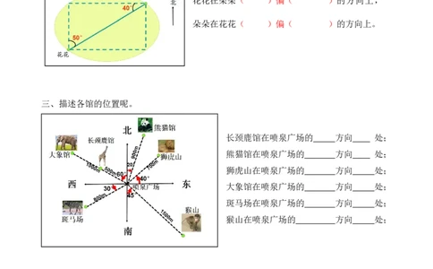 2.1用方向和距离确定物体位置_小学1-6年级常用的上册资源汇总_六年级上册资料(1)_七彩课堂人教版数学六年级上册教学资源包_第二单元位置与方向（二）_2.1用方向和距离确定物体位置