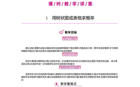 第3章概率的进一步认识_北师大初中数学_9上-北师大版初中数学_03教案_全册教案（第2套）