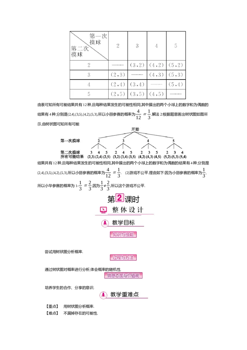 第3章概率的进一步认识_北师大初中数学_9上-北师大版初中数学_03教案_全册教案（第2套）