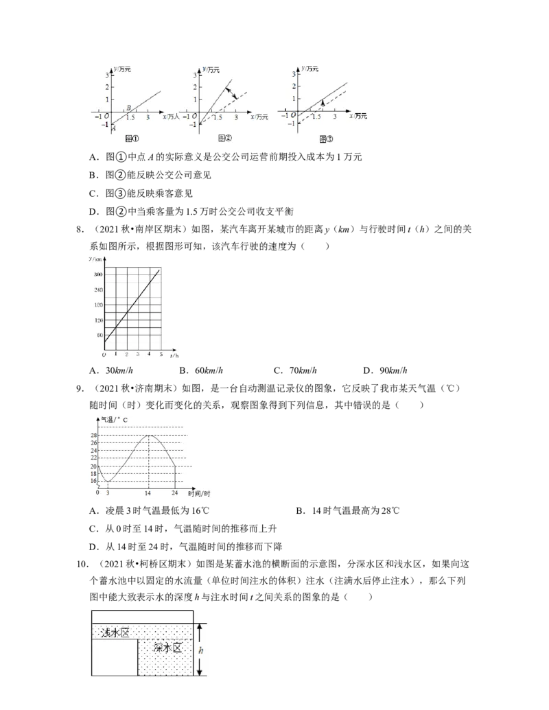 第3章变量之间的关系（基础30题专练）2021-2022学年七年级数学下学期考试满分全攻略（北师大版）（原卷版）_北师大初中数学_7下-北师大版初中数学_7下-初中数学北师大版（旧版）赠送