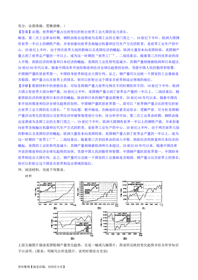 主题12二战后世界发展的新变化（主观题专练50题）（解析版）_07高考历史_新高考复习资料_2024年新高考复习资料_一轮复习资料_完备战2024年高考历史一轮复习考点帮（新教材新高考）