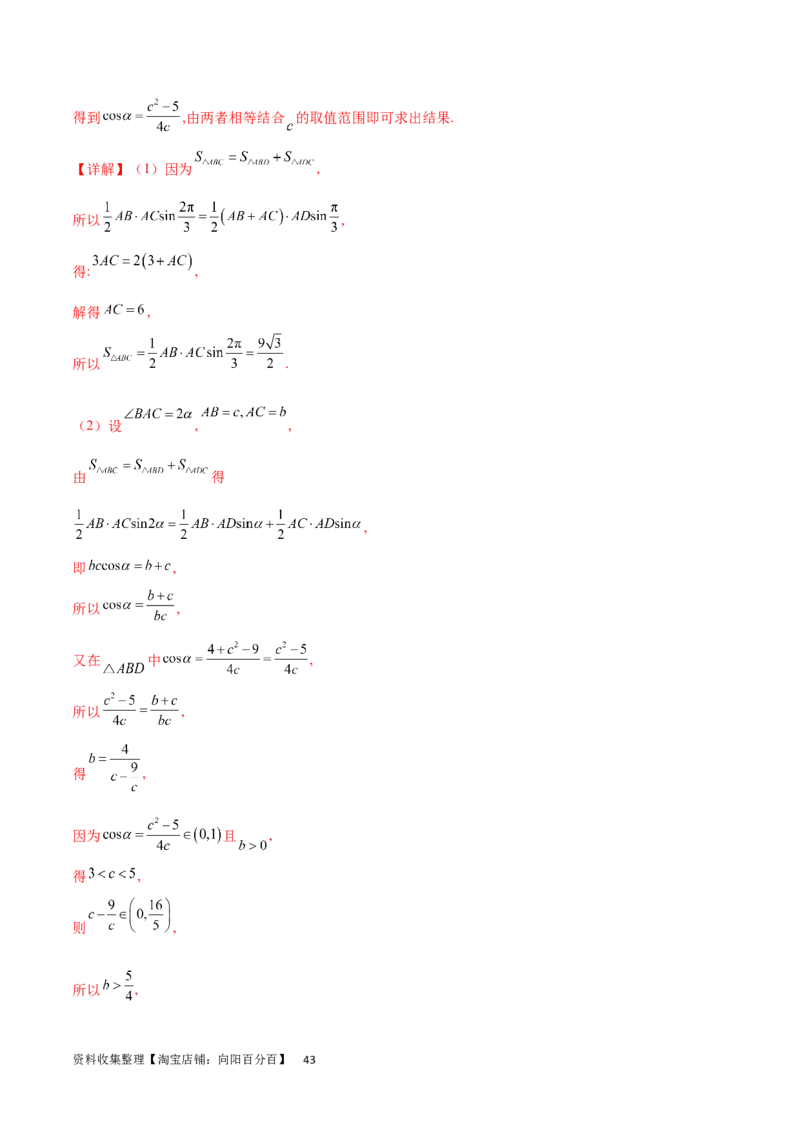 专题突破卷13解三角形的图形归类（含中线、角平分线、高）（解析版）_02高考数学_新高考复习资料_2024年新高考资料_一轮复习资料_完2024年高考数学一轮复习考点通关卷（新高考）