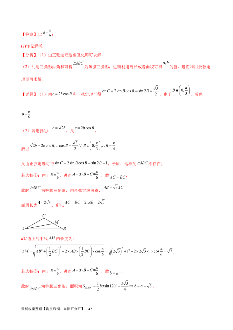 专题突破卷13解三角形的图形归类（含中线、角平分线、高）（解析版）_02高考数学_新高考复习资料_2024年新高考资料_一轮复习资料_完2024年高考数学一轮复习考点通关卷（新高考）