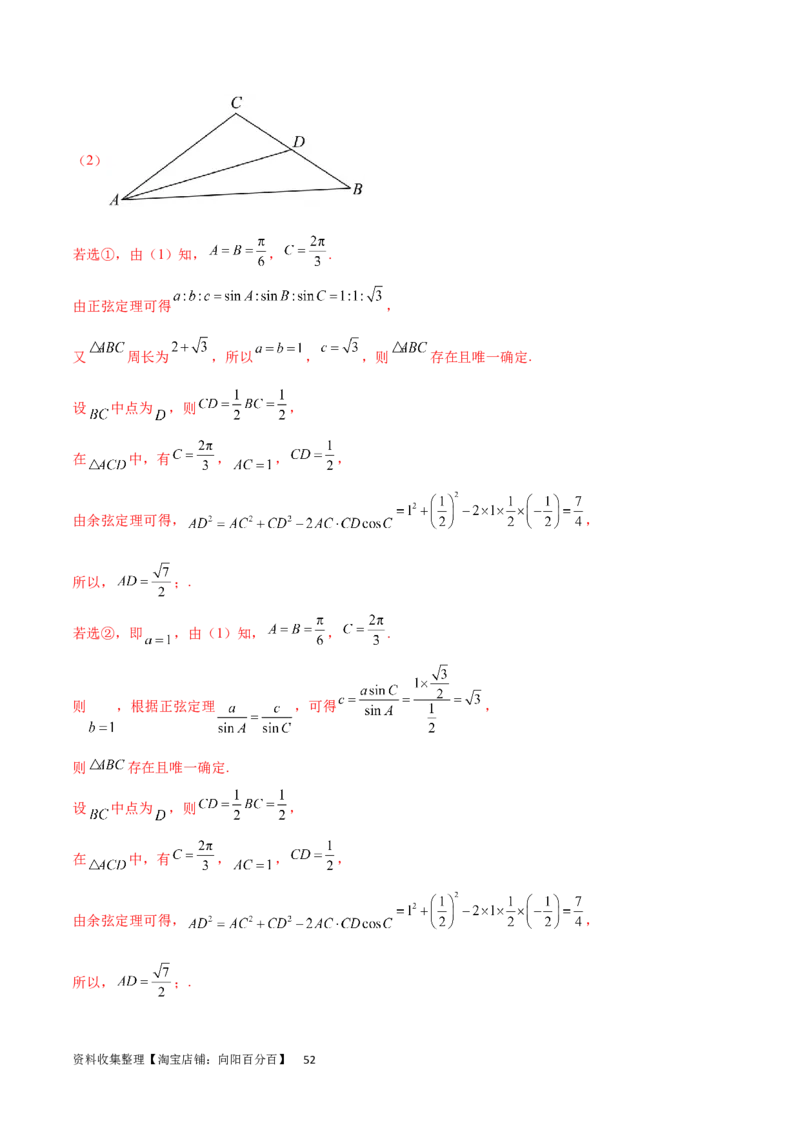 专题突破卷13解三角形的图形归类（含中线、角平分线、高）（解析版）_02高考数学_新高考复习资料_2024年新高考资料_一轮复习资料_完2024年高考数学一轮复习考点通关卷（新高考）