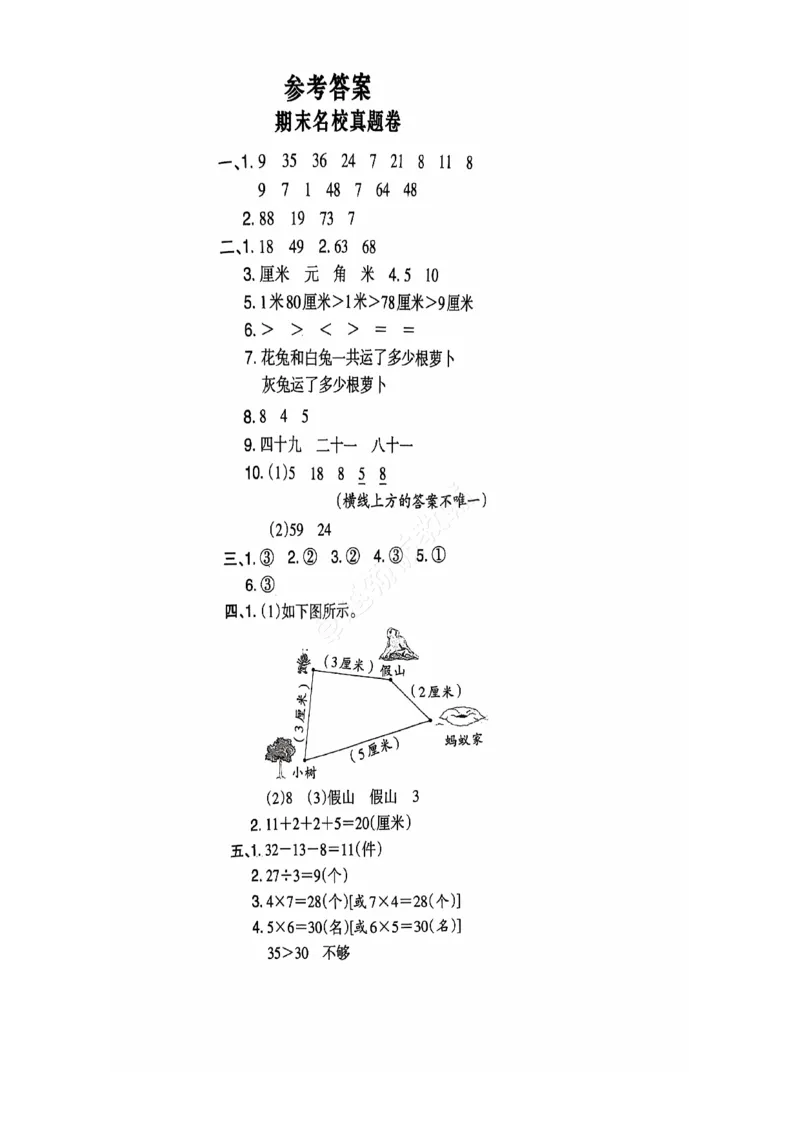 2024+秋上册二年级数学期末试卷（北师大版）_小学1-6年级常用的上册资源汇总_二年级上册资料(1)