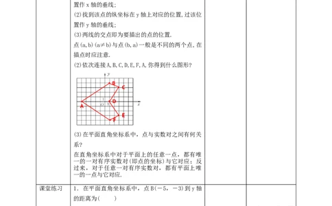 核心素养目标3.2.1平面直角坐标系教学设计_北师大初中数学_8上-北师大版初中数学_旧版_01课件+教案核心素养目标_教案