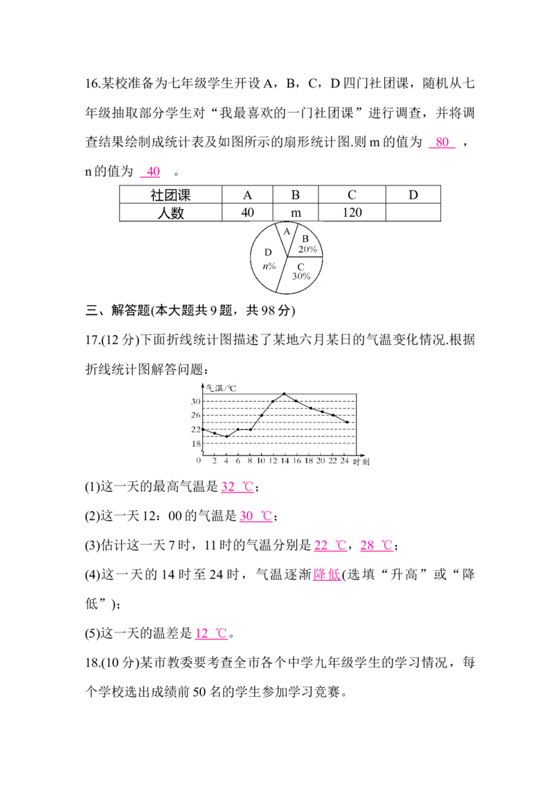 北师大版（2024）七年级数学上册第六章质量评价答案版_北师大初中数学_7上-北师大版初中数学_7上-初中数学北师大（2024新版）持续更新_06习题试卷_单元测试_单元测试（2024）