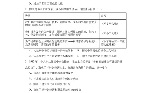 中国特色社会主义的开创与发展专项练习--2024届高三历史统编版二轮复习原卷版_07高考历史_2024年新高考资料_2.2024二轮复习_2024届高三历史统编版二轮复习专项训练