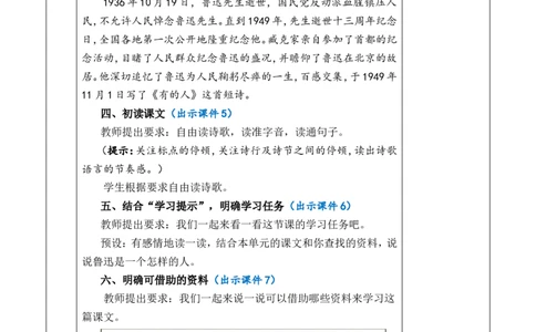 28有的人&mdash;&mdash;纪念鲁迅有感优质版教案_25秋1-6年级语文上册课件教案_25秋统编版语文六年级上册_统编版语文六年级上册教学资源包（25秋七彩课堂）_8.第八单元_28有的人&mdash;&mdash;纪念鲁迅有感