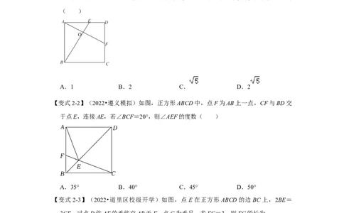 （挑战压轴）专题1.6正方形模型-十字架模型-2022-2023学年九年级数学上册《同步考点解读&bull;专题训练》（北师大版）_北师大初中数学_9上-北师大版初中数学_06专项讲练