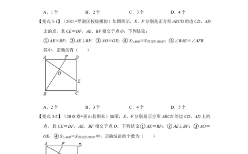（挑战压轴）专题1.6正方形模型-十字架模型-2022-2023学年九年级数学上册《同步考点解读&bull;专题训练》（北师大版）_北师大初中数学_9上-北师大版初中数学_06专项讲练
