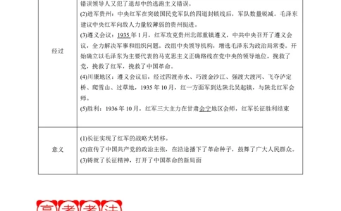 周年热点07长征开始90周年（原卷版）_07高考历史_2024年新高考资料_2.2024二轮复习_2024年高考历史二轮复习周年热点追踪分析与预测