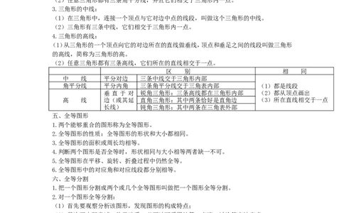 第四章三角形_北师大初中数学_7下-北师大版初中数学_7下-初中数学北师大版（旧版）赠送_07知识点总结_单元知识点