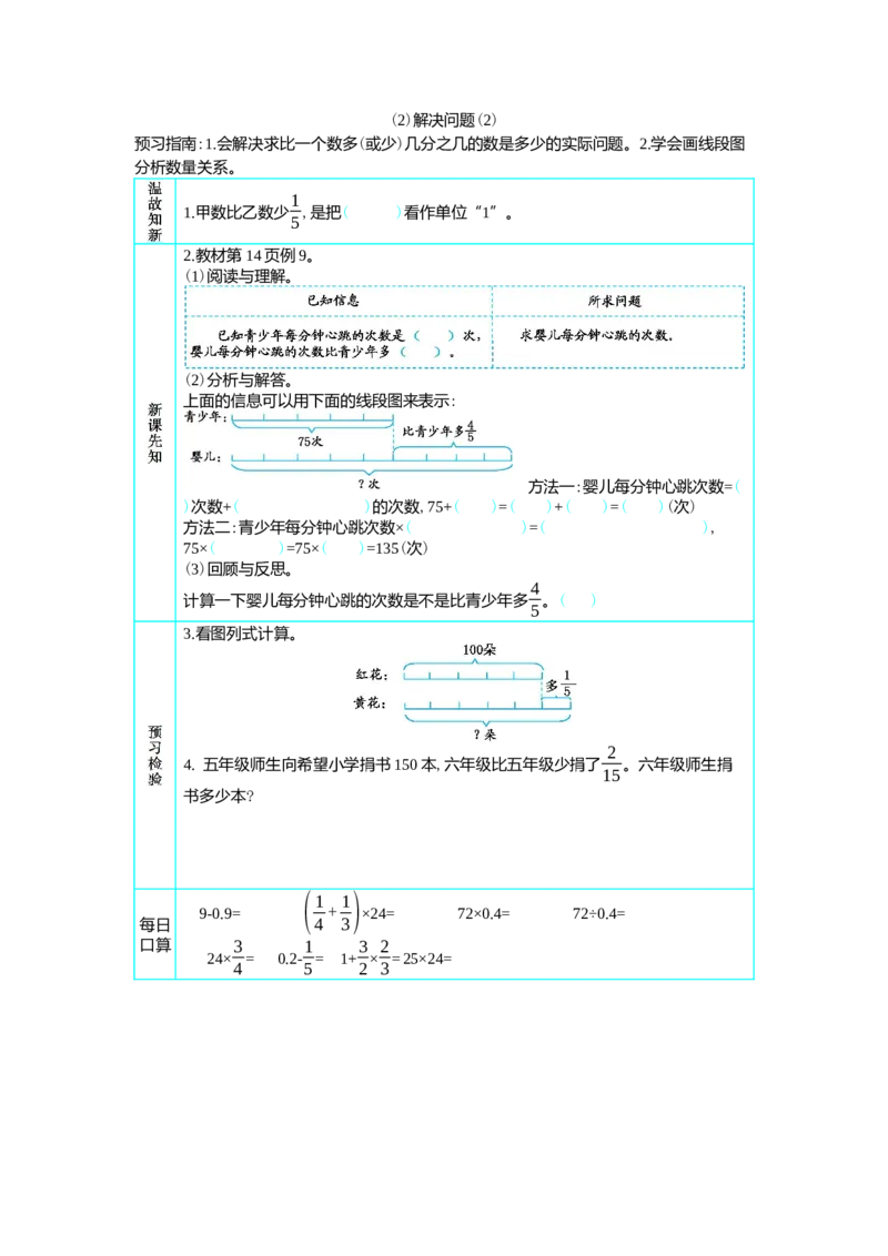 2解决问题_小学1-6年级常用的上册资源汇总_六年级上册资料(1)_七彩课堂人教版数学六年级上册教学资源包_第一单元分数乘法_单元资料汇总_学案教案_学案
