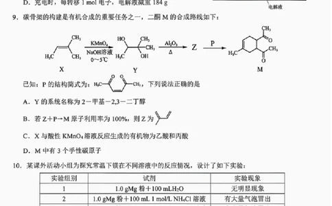 化学试题卷_全国高考模拟卷_2026年2月_260204江西省赣州市2025一2026学年度第一学期高三年级期末考试（全科）