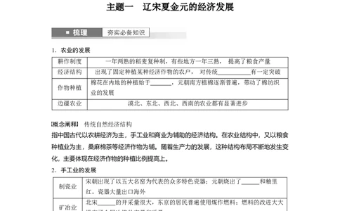 板块1第3单元第9讲　辽宋夏金元的经济与社会生活_07高考历史_2024年新高考资料_1.2024一轮复习_2024年高考历史一轮复习讲义（部编版）_学生版在此文件夹_学生用书Word版文档