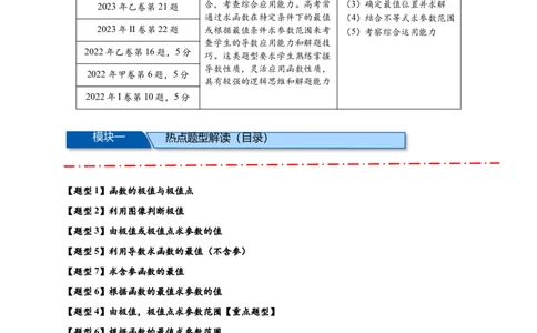 热点专题3-4导数与函数极值与最值8类题型（原卷版）--2025年高考数学热点题型追踪与重难点专题突破（新高考专用）_2025年新高考资料_二轮复习