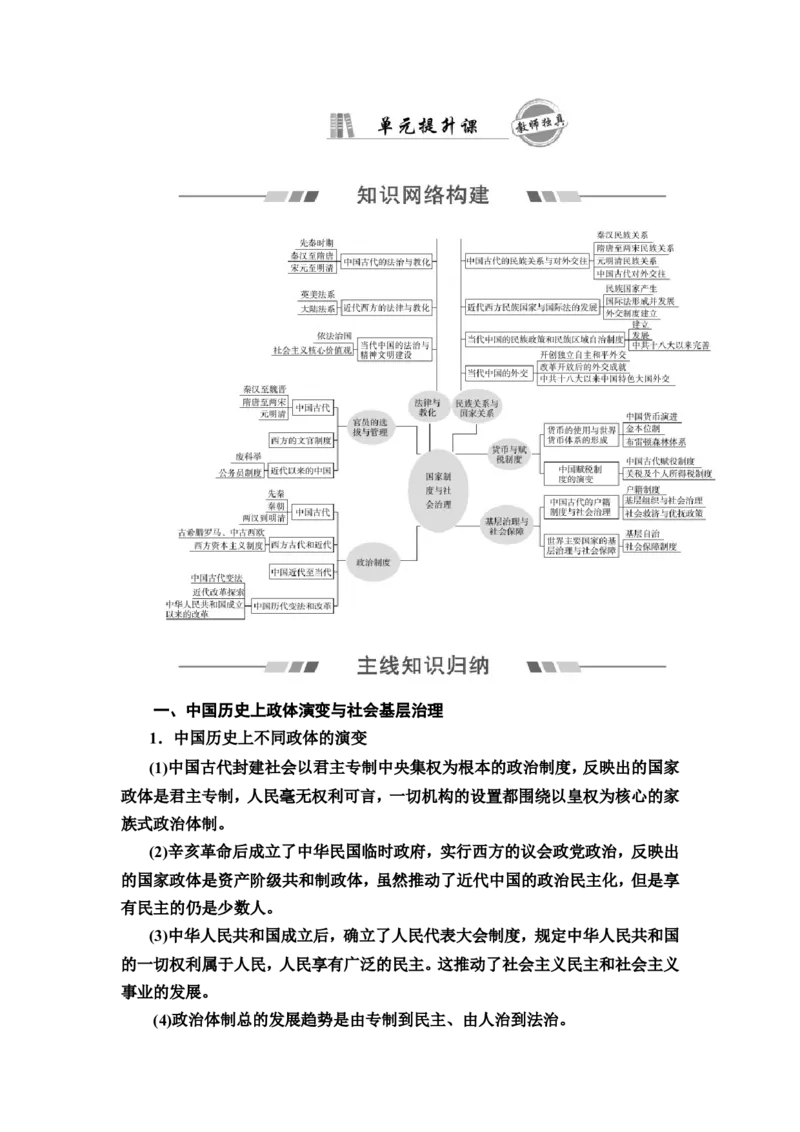 单元整合_07高考历史_新高考复习资料_2022年新高考复习资料_2022届一轮复习讲练结合7.11更新_系列2_第十四单元国家制度与社会治理