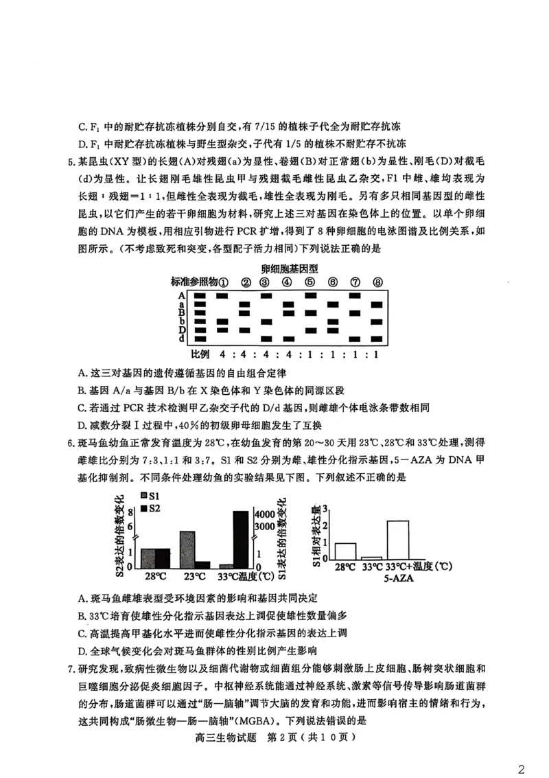 26聊城期末-生物试题_全国高考模拟卷_2026年2月_260211山东省聊城市2025-2026学年度第一学期高三年级期末教学质量检测（全科）