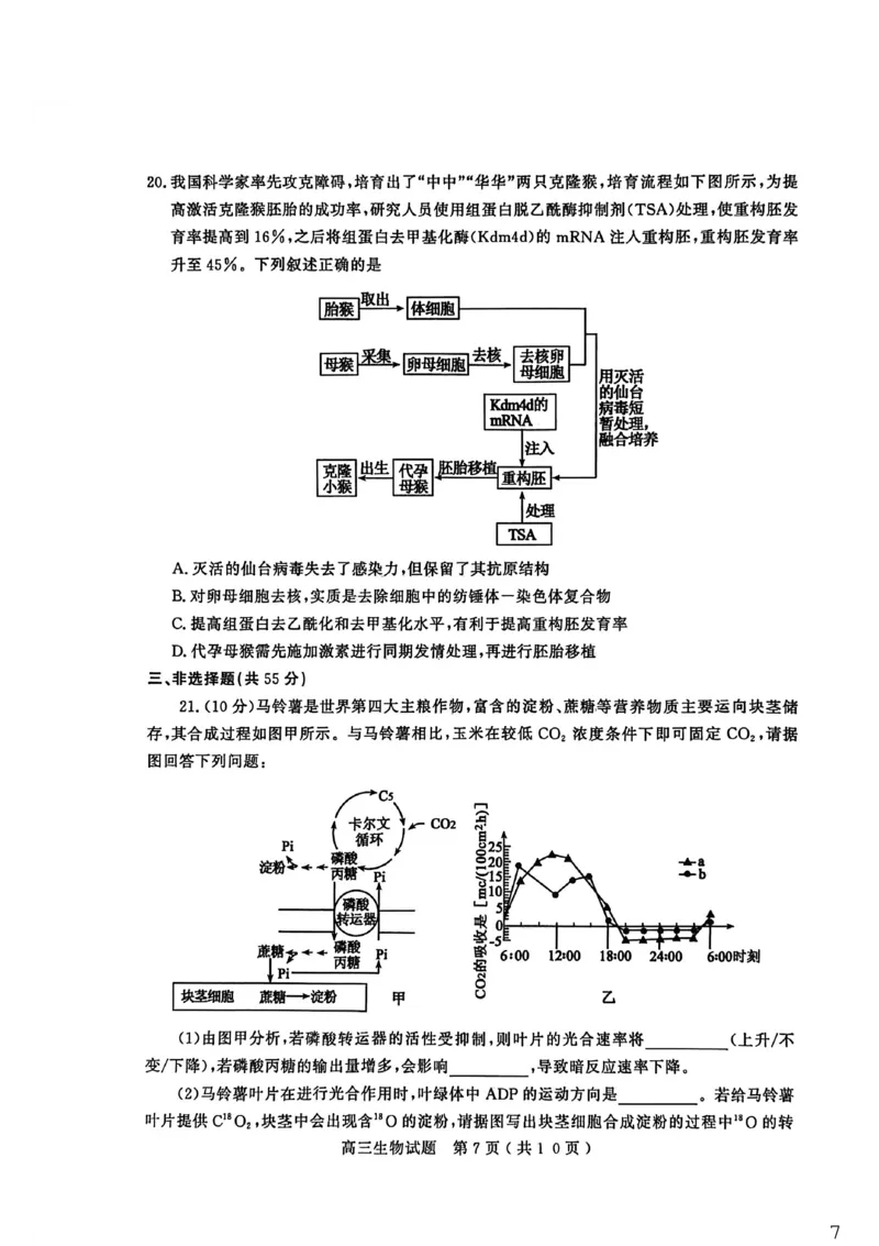 26聊城期末-生物试题_全国高考模拟卷_2026年2月_260211山东省聊城市2025-2026学年度第一学期高三年级期末教学质量检测（全科）