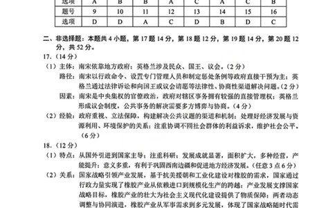 历史答案-昆明市普通高中2026届高三2月摸底诊断测试_全国高考模拟卷_2026年2月_260204云南省昆明市2026届高三摸底诊断测试_云南省昆明市2026届高三摸底诊断测试历史