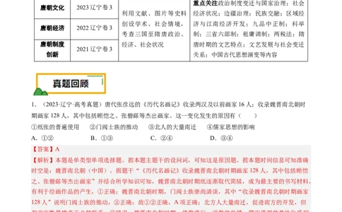 押第3题隋唐时期：统一多民族封建国家的发展（解析版）_07高考历史_2024年新高考资料_52024三轮冲刺_备战2024年高考历史临考题号押题（辽宁、黑龙江、吉林专用）322866720