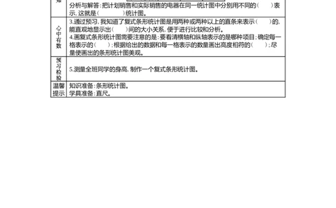 7.1复式条形统计图_小学1-6年级常用的上册资源汇总_四年级上册资料(1)_4年级下册教学资源包教案+学案_第七单元复式条形统计图（教案+学案）_学案