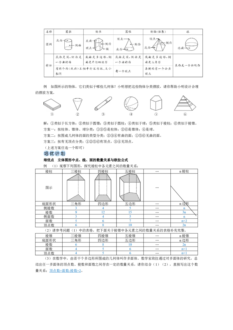 素养目标1.1.1认识生活中的立体图形教案（表格式）2024-2025学年北师大数学上册_北师大初中数学_7上-北师大版初中数学_7上-初中数学北师大（2024新版）持续更新_04教案
