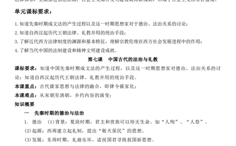 新教材第三单元法律与教化-高中历史选择性必修1&middot;国家制度与社会治理知识纲要_07高考历史_新高考复习资料_2022年新高考复习资料_2022新版教材知识点