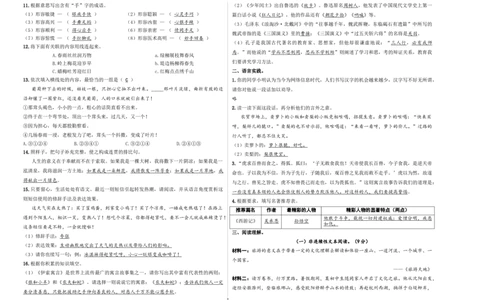 小升初模拟冲刺试卷（六）-2024-2025学年小升初模拟演练冲刺试卷A3版教师版_北京小升初全套文件_语文_2024年语文-秋季七年级入学分班考试模拟卷（全国通用）12（A3+A4-原卷+解析）