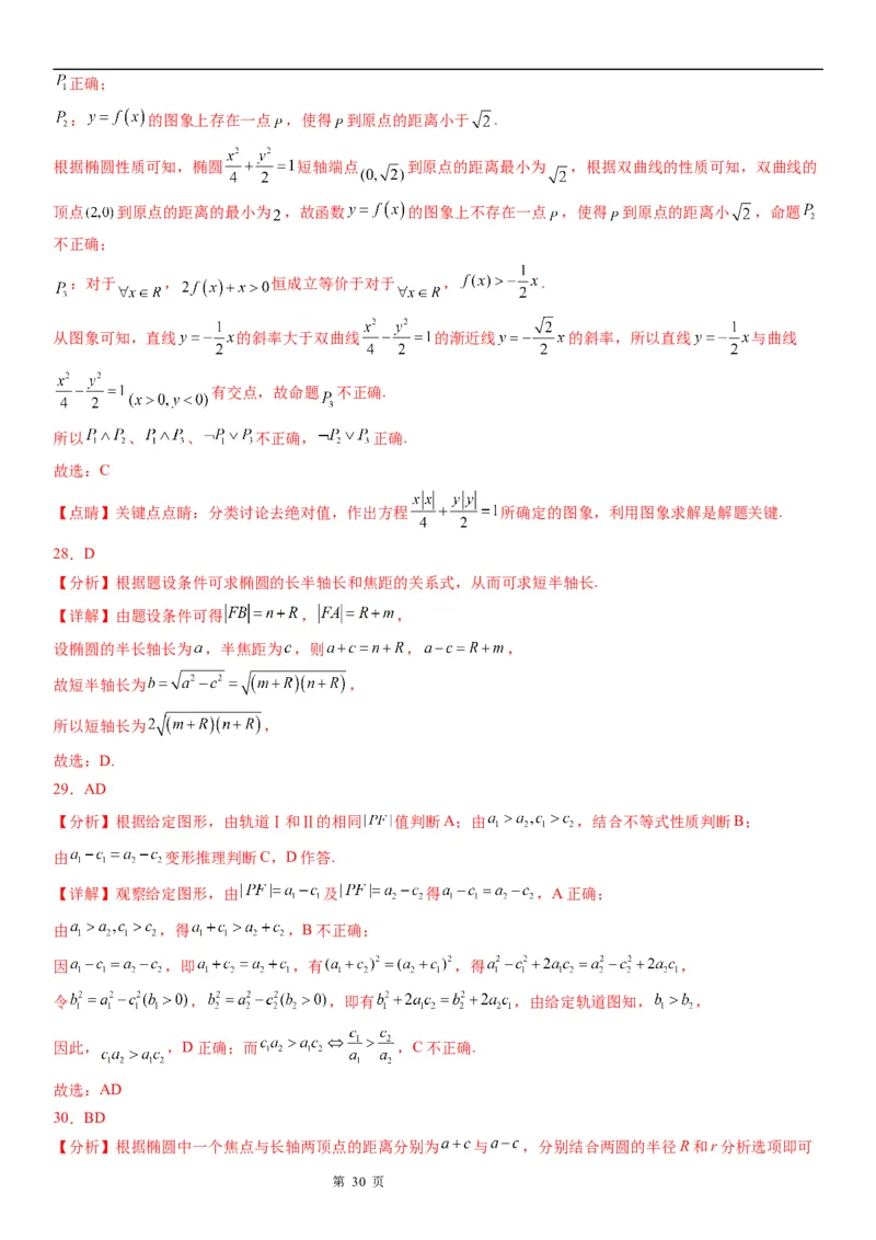 微专题椭圆的应用学案&mdash;&mdash;2023届高考数学一轮《考点&middot;题型&middot;技巧》精讲与精练_02高考数学_通用版（老高考）复习资料_2023年复习资料_一轮复习