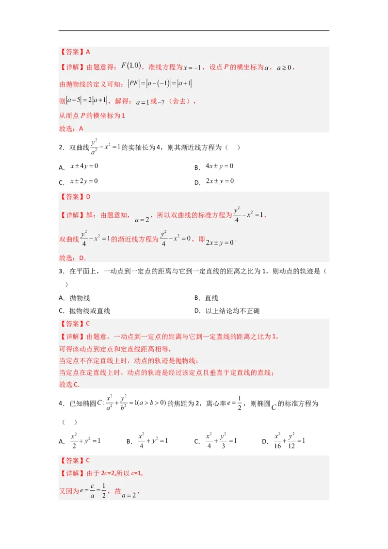 易错点10圆锥曲线（解析版）_02高考数学_通用版（老高考）复习资料_2023年复习资料_专项复习_备战2023年高考数学考试易错题（全国通用）