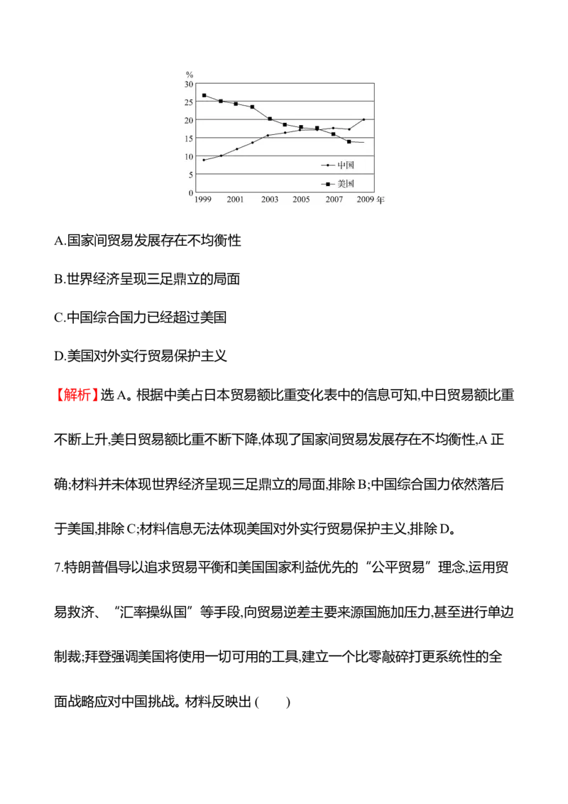 备战2023高考历史全程复习三十　当代世界发展的特点与主要趋势课时训练（教师版）_07高考历史_通用版（老高考）复习资料_2023年复习资料