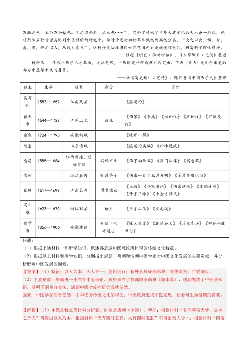 押第17题源远流长的中华文化（解析版）_07高考历史_2024年新高考资料_52024三轮冲刺_备战2024年高考历史临考题号押题（辽宁、黑龙江、吉林专用）322866720