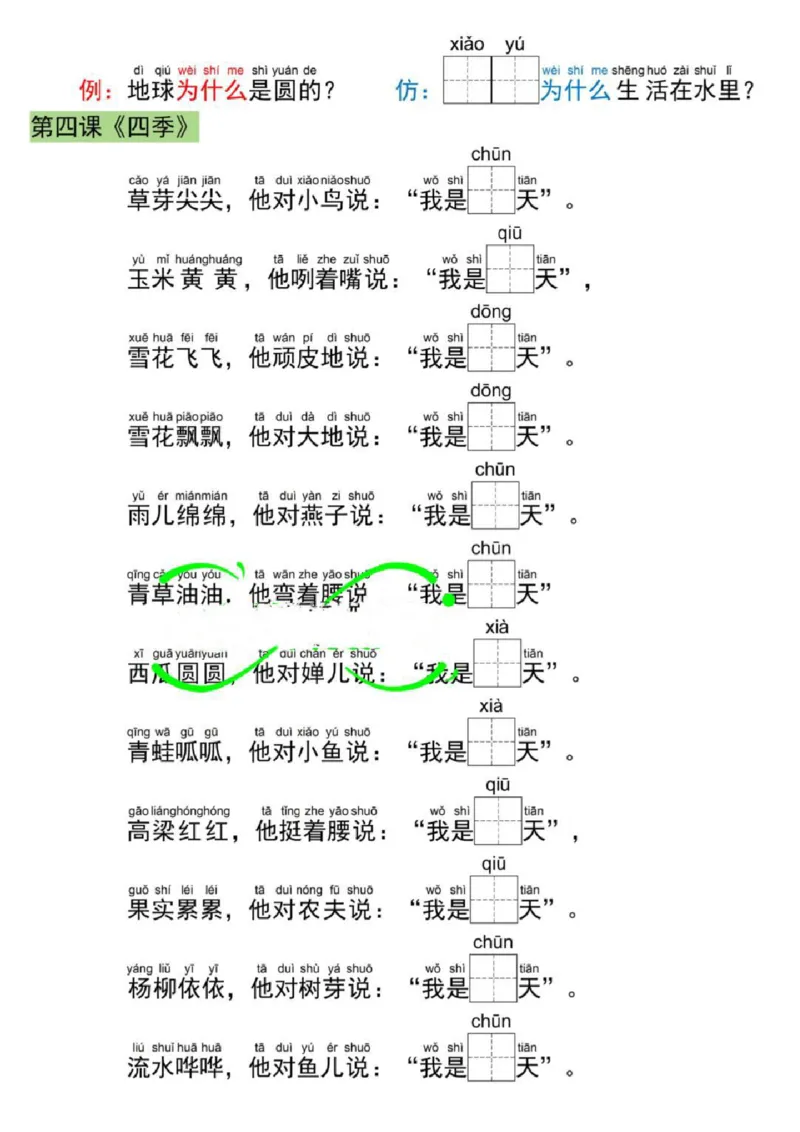 一年级上册语文仿写句子_小学1-6年级常用的上册资源汇总_一年级上册资料