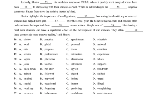 完形填空必练01（原题版）_2025年新高考资料_二轮复习_01高考语文等多个文件_2025年高考英语二轮热点题型归纳与变式演练（新高考通用）_第五部分题型必刷