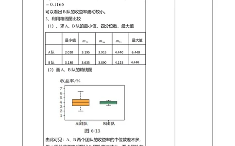精4北师大版（2024）八年级数学上册第六章《数据的分析》6.3哪个团队的收益大课时计划_北师大初中数学_8上-北师大版初中数学_初中数学北师大8上-2025秋季新版_第二套推荐25