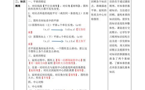 精9北师大版（2024）八下第三章《图形的平移与旋转》教学设计_北师大初中数学_8下-北师大版初中数学_2026春新版_第二套-东方_01.北师大数学8下第2套课件+教案+单元设计26春更新中