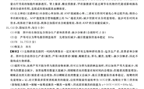 26074C-HB-详解版答案-生物_全国高考模拟卷_2026年2月_260203河北省2026年高三2月份金科大联考（全科）_河北高三上学期金科联考二月份生物试卷（含答案）