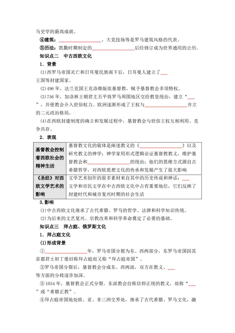 历史选择性必修3文化交流与传播（学生版）37页_07高考历史_2025年新高考资料_专项复习_统编版高中历史知识点总结（教师版+学生版）