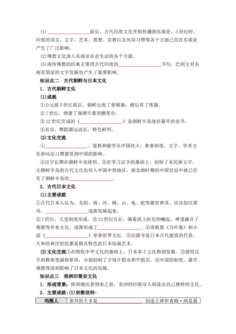 历史选择性必修3文化交流与传播（学生版）37页_07高考历史_2025年新高考资料_专项复习_统编版高中历史知识点总结（教师版+学生版）