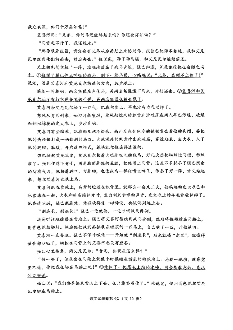 语文试题_全国高考模拟卷_2026年2月_260203安徽省淮北市2026届高三第一次质量监测（淮北一模）（全科）