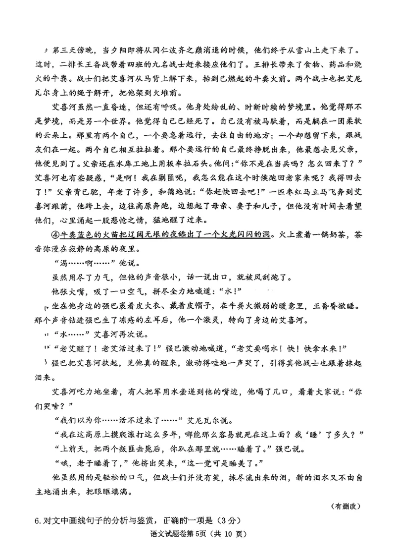 语文试题_全国高考模拟卷_2026年2月_260203安徽省淮北市2026届高三第一次质量监测（淮北一模）（全科）