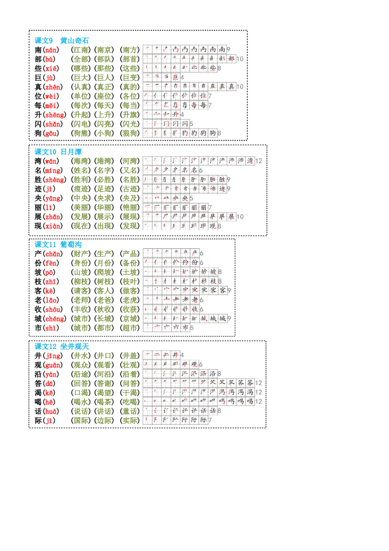 8-23二上生字笔顺组词24新(高清无水印)(1)_小学1-6年级常用的上册资源汇总_二年级上册资料(1)